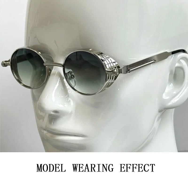 Oval Steampunk Sunglasses For Men Retro Designer Fashion Glasses  Luxe Punk Sunglasses Women Gafas De Sol Hombre Zonnebril Heren