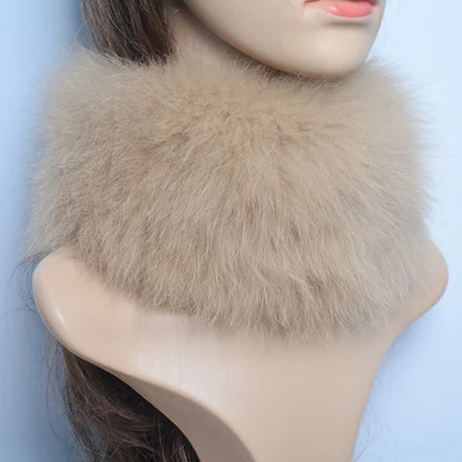 New Luxury Women Outdoor Fox Fur Ring Scarf Winter Good Elastic Knit Real Fox Fur Scarves Neck Warmer Natural Fur Headband Wrap