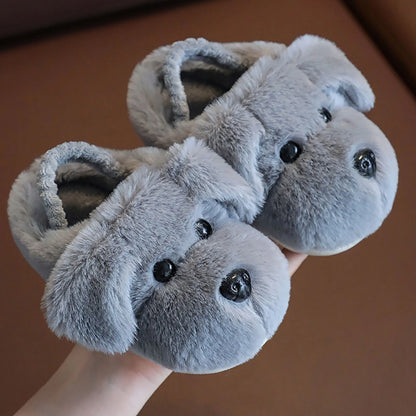 Children's Cotton Slippers for Boys Aged 1-5 Years Old Cute Cartoon Girls' Slippers Infants and Young Children Autumn and Winter