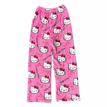 2025 New Hello Kitty Pajamas Pants Anime Women's Pajama Pants Cartoon Couple Home Sleepwear Trousers Leisure Home Clothing