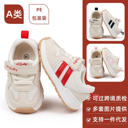 Spring and Autumn Children Sneakers Three Colors Rubber Soled Non-slip Fashion Design Baby Girls Boys Prewalker Shoes BM07