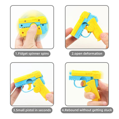 2 in 1 Deformed Fidget Spinner Toys Gun for Children Antistress