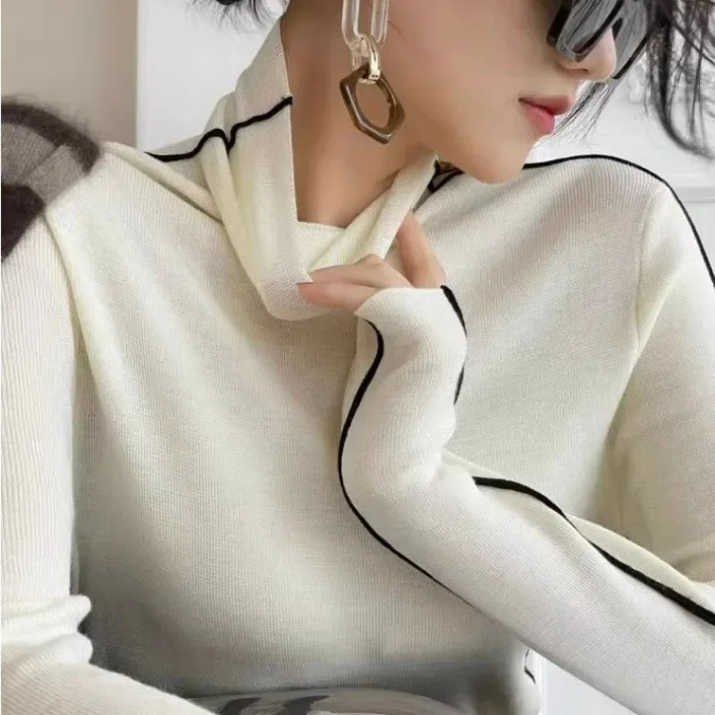 Turtleneck Pullovers Winter Slim Fit Long Sleeved Top 2025