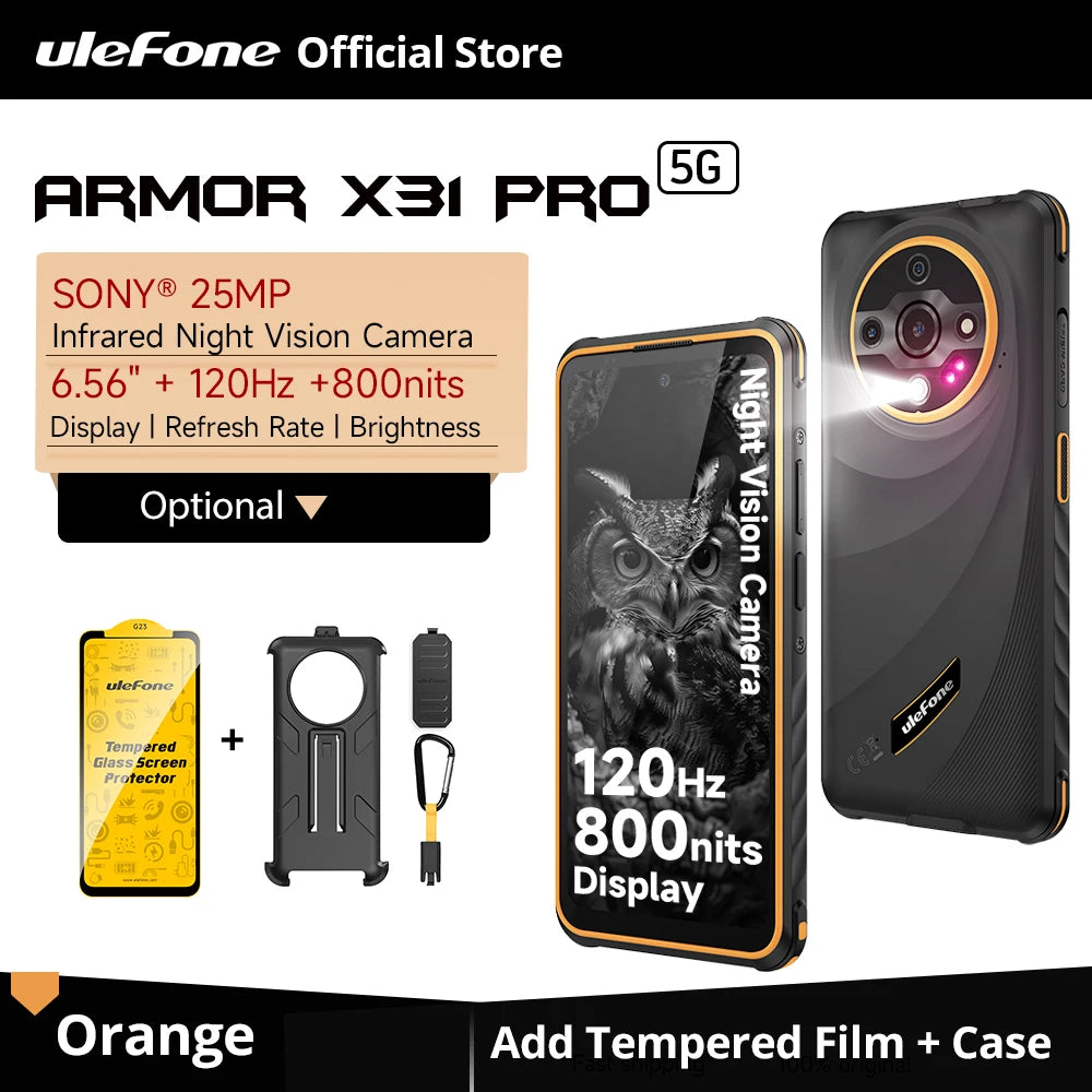 【World Premiere】Ulefone Armor X31 Pro 5G Rugged Phone Android 14 Smartphone 6.56”16GB + 256GB Night Camera 64MP 6050mAh NFC