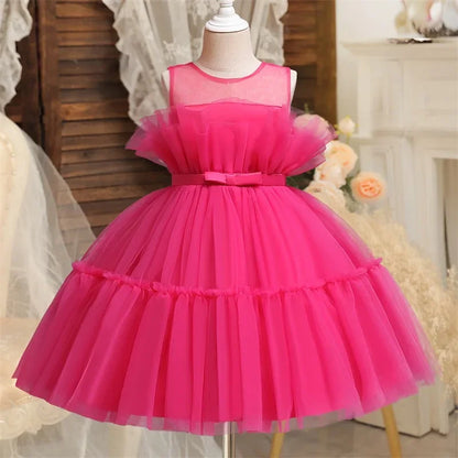 Baby Dresses For Girls Kids Wedding Bridesmaid Gown Toddler Tulle Infant Outfits Vestidos 1-5 Year