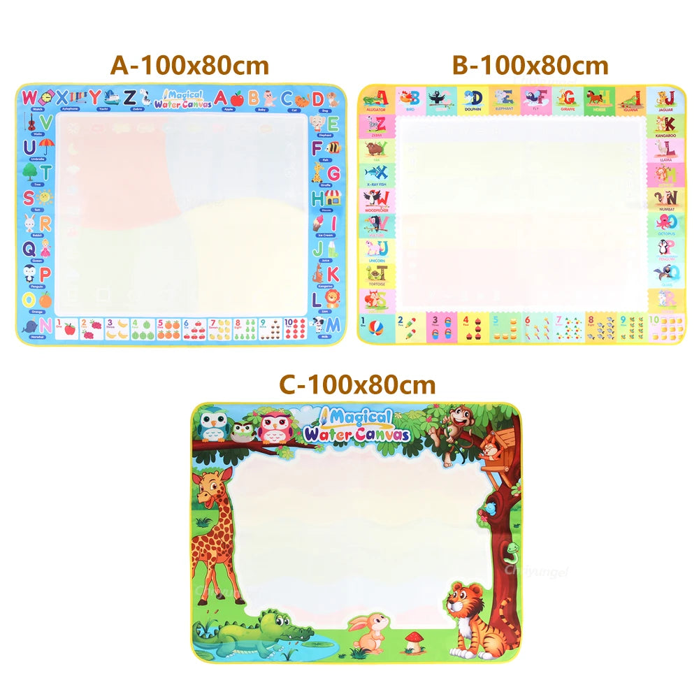 100x80CM Magic Water Drawing Mat with Reusable Magic Pens Doodle