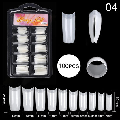 96pcs/box Pink Purple Fake Nails Acrylic Full Cover Nail Tips Ballet Wear Nail Press on Nails Mix Color DIY Manicure Tools