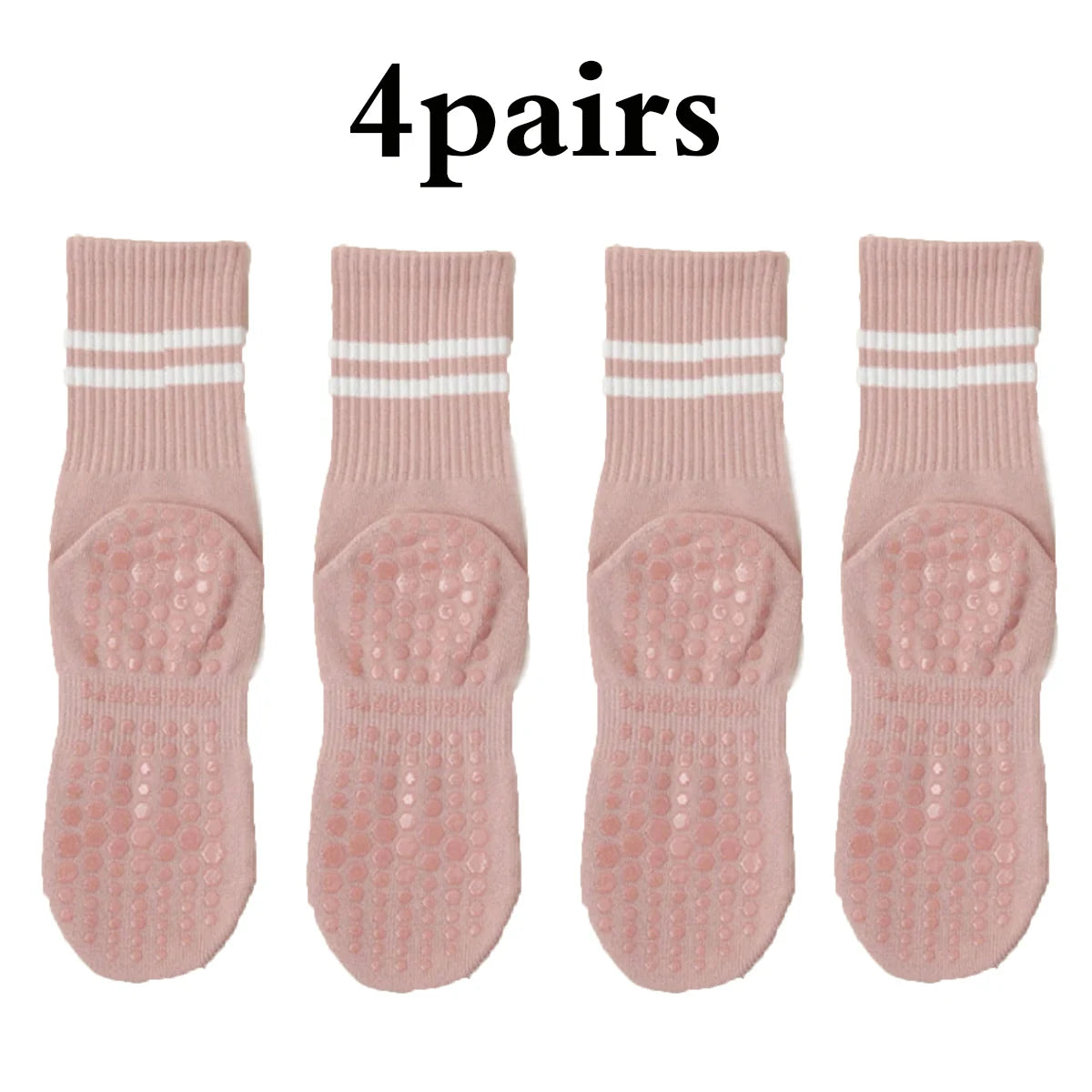 Pilates Socks with Grips for Women Yoga Socks Barre Socks Non Slip Socks of 4pairs