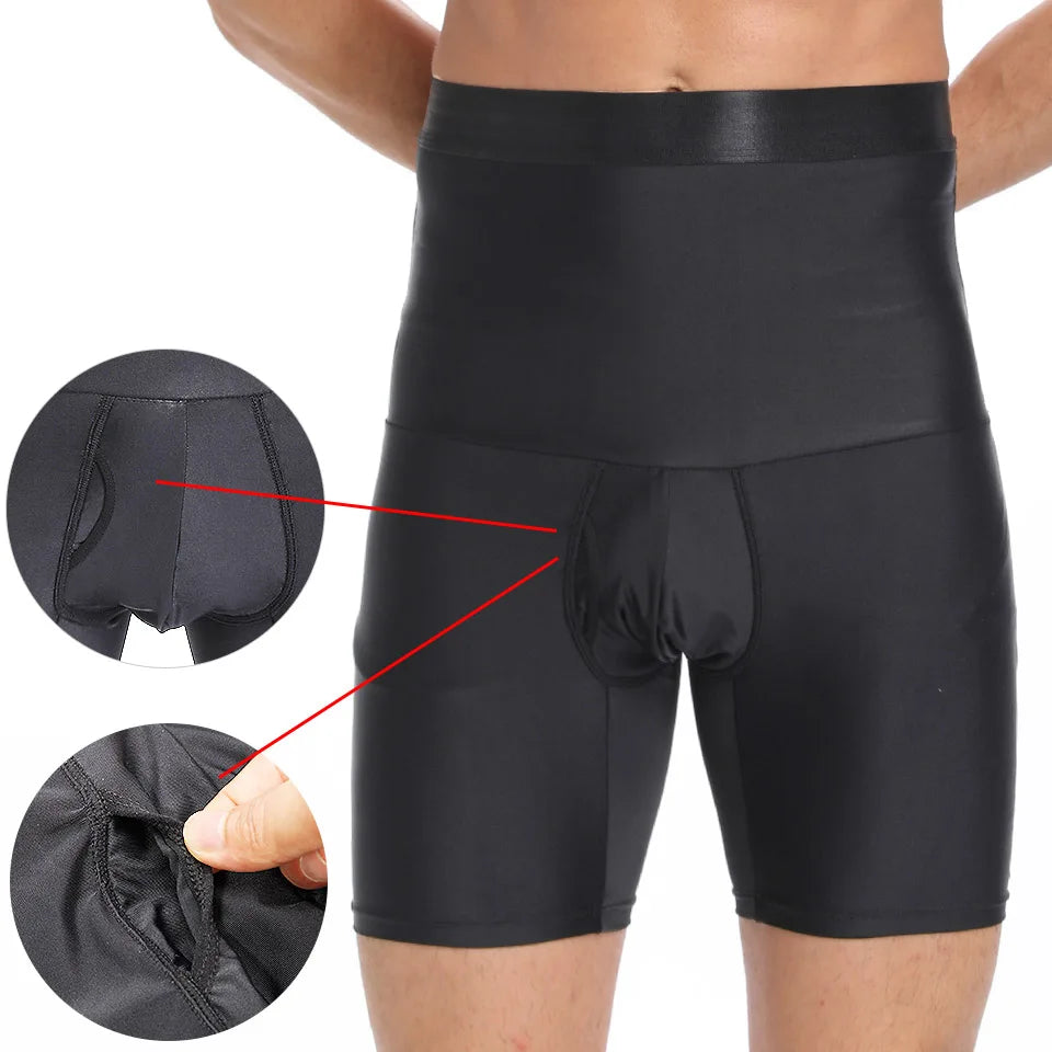 Men Body Shaper Tummy Control Shorts Shapewear Belly Girdle Boxer Briefs High Waisted Slimming Underwear Leg Compression Panties