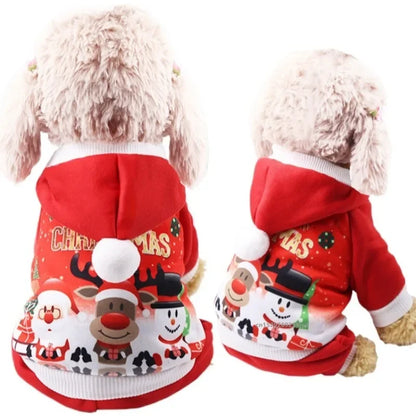 Christmas Pet Clothes Dog Hoodies Autumn Winter Warm Coat for Small Medium Dogs Jacket Sweater Puppy French Bulldog Clothing