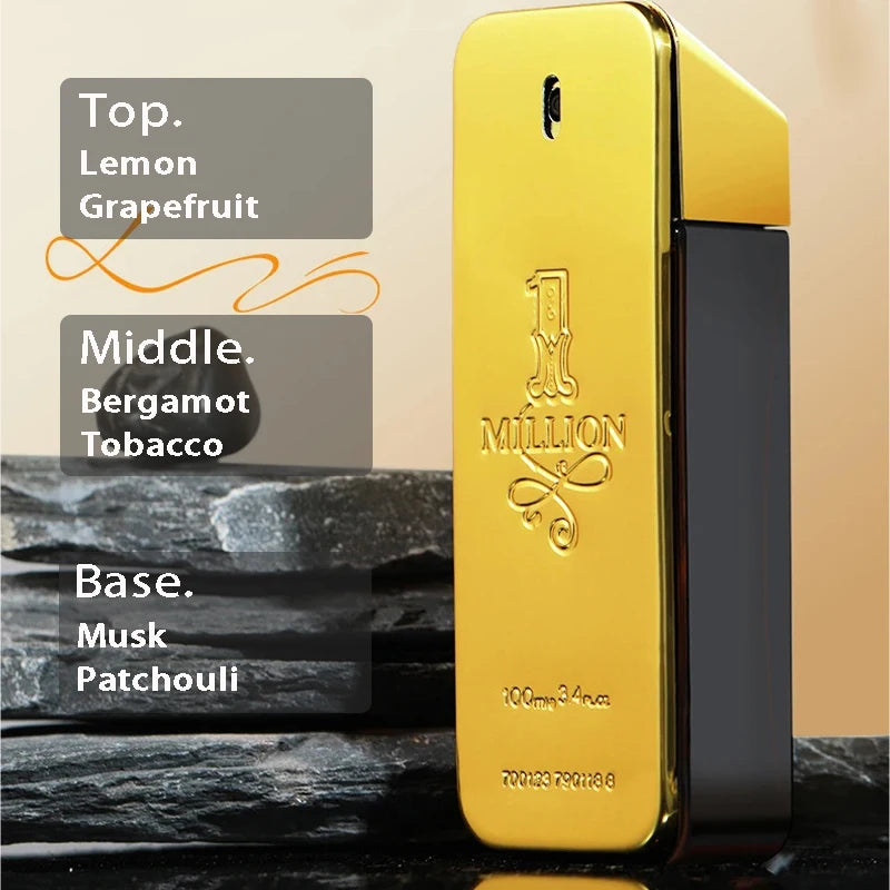 Original 100ml Million Gold Men Perfume Cologne Perfumes Masculine Men Long-Lasting Body Spray Fragrance Pheromone Perfum