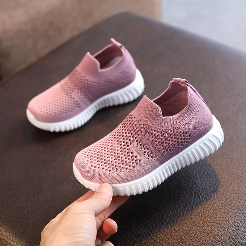 Spring and Autumn Color blocked Children's Shoes Breathable Student Shoes Trendy Casual Shoes for Boys and Girls Flyknit Shoes