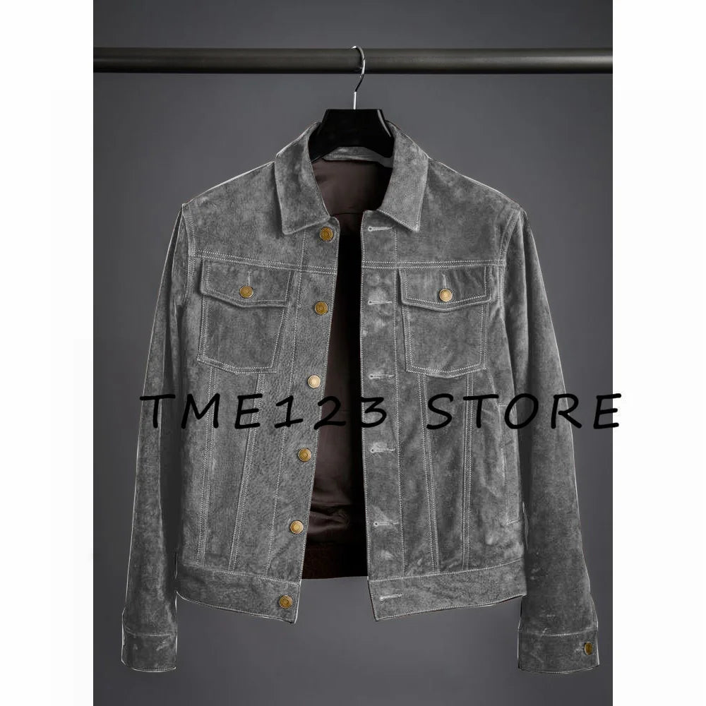 Jackets Man 2024 New Suede Men's Jacket High Quality Simple Jacket Korean Reviews Many Coat Mens Clothing Coats