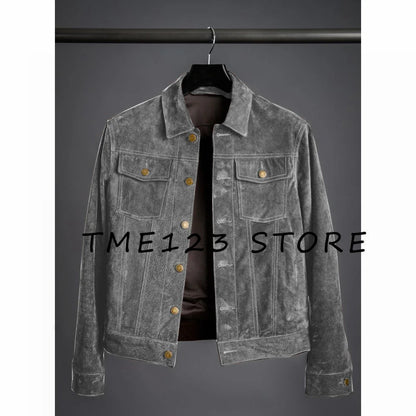 Jackets Man 2024 New Suede Men's Jacket High Quality Simple Jacket Korean Reviews Many Coat Mens Clothing Coats