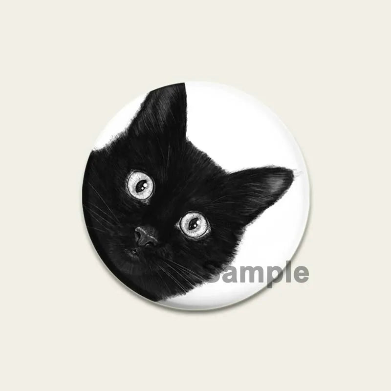 32/44/58mm Funny Cute Cat Badge Round Creative Brooches Fashion DIY Backpack Jewelry Accessory Gifts HD Print Handmade Pins