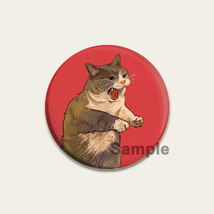 32/44/58mm Funny Cute Cat Badge Round Creative Brooches Fashion DIY Backpack Jewelry Accessory Gifts HD Print Handmade Pins