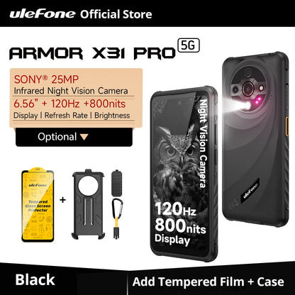 【World Premiere】Ulefone Armor X31 Pro 5G Rugged Phone Android 14 Smartphone 6.56”16GB + 256GB Night Camera 64MP 6050mAh NFC