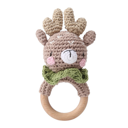 Baby Rattle Bear Crochet Animal Cartoon Music Rattle Toys for Baby Kawaii Teether Rattle Baby Toy 0 12 Months Montessori Toys