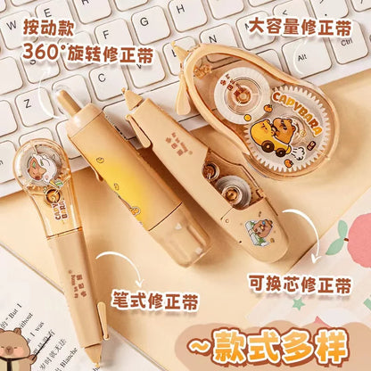 kawaii Aesthetic stationery back to school supplies capybara correction tape corrector school accessories equipment Cute things