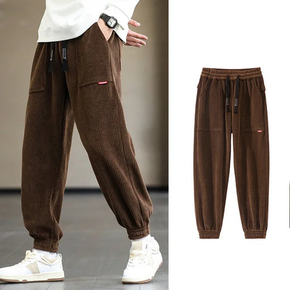 2024 New Autumn Winter Corduroy Sweatpants Men Baggy Joggers Fashion Streetwear Loose Casual Harem Pants Plus SIze 8XL