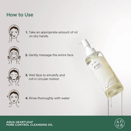 Anua Heartleaf Pore Control Cleansing Oil Deep Clean Make Up Remover And Blackheads Removal 200ML anua skin care product