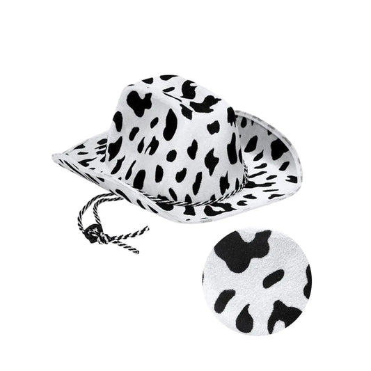 Sturdy Lightweight Cow Printed Cowboy Hat Cowgirl Hat Costume Accessories for Cowboy Halloween Themed Parties The Stage