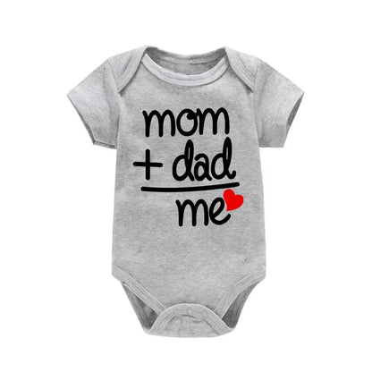 Dad Plus Mom Equals Me Funny Letter Baby Onesies Baby Boys Girls Romper Infant Clothing Newborn Costume Baby Clothes