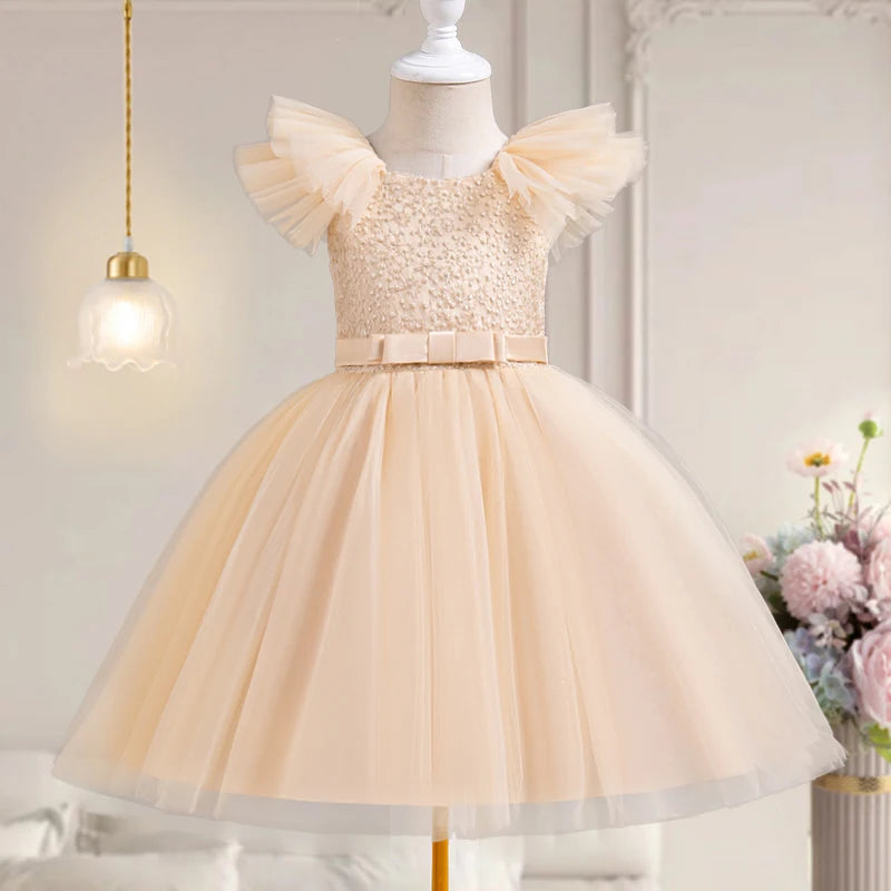 Princess Lace Dress for Kids Flower Lace Dresses 3-8Yrs Girl Banquet