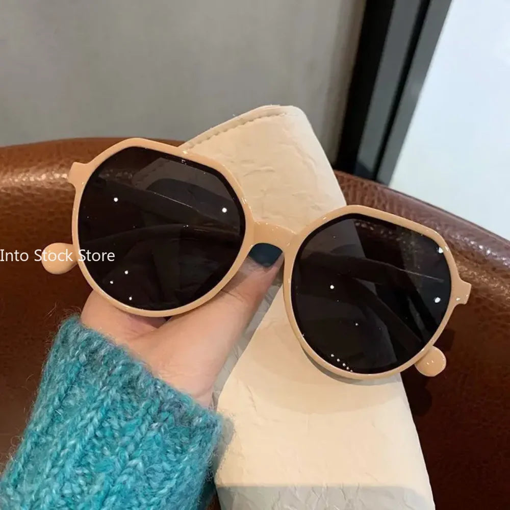 Personalized Round Frame Sunglasses Candy Color Big Frame