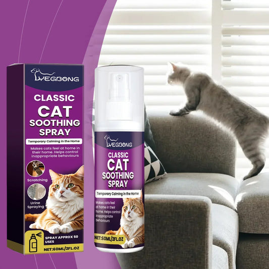 Cat soothing Spray Stress Relief Spray for cat Calming Solution Scratch Prevention Natural Plant-Based Acts Quickly 60ml