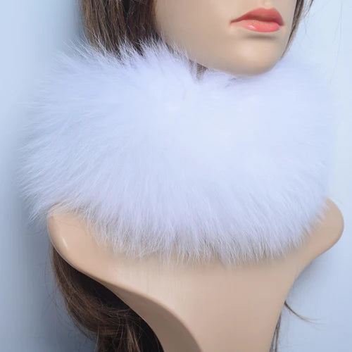 New Luxury Women Outdoor Fox Fur Ring Scarf Winter Good Elastic Knit Real Fox Fur Scarves Neck Warmer Natural Fur Headband Wrap