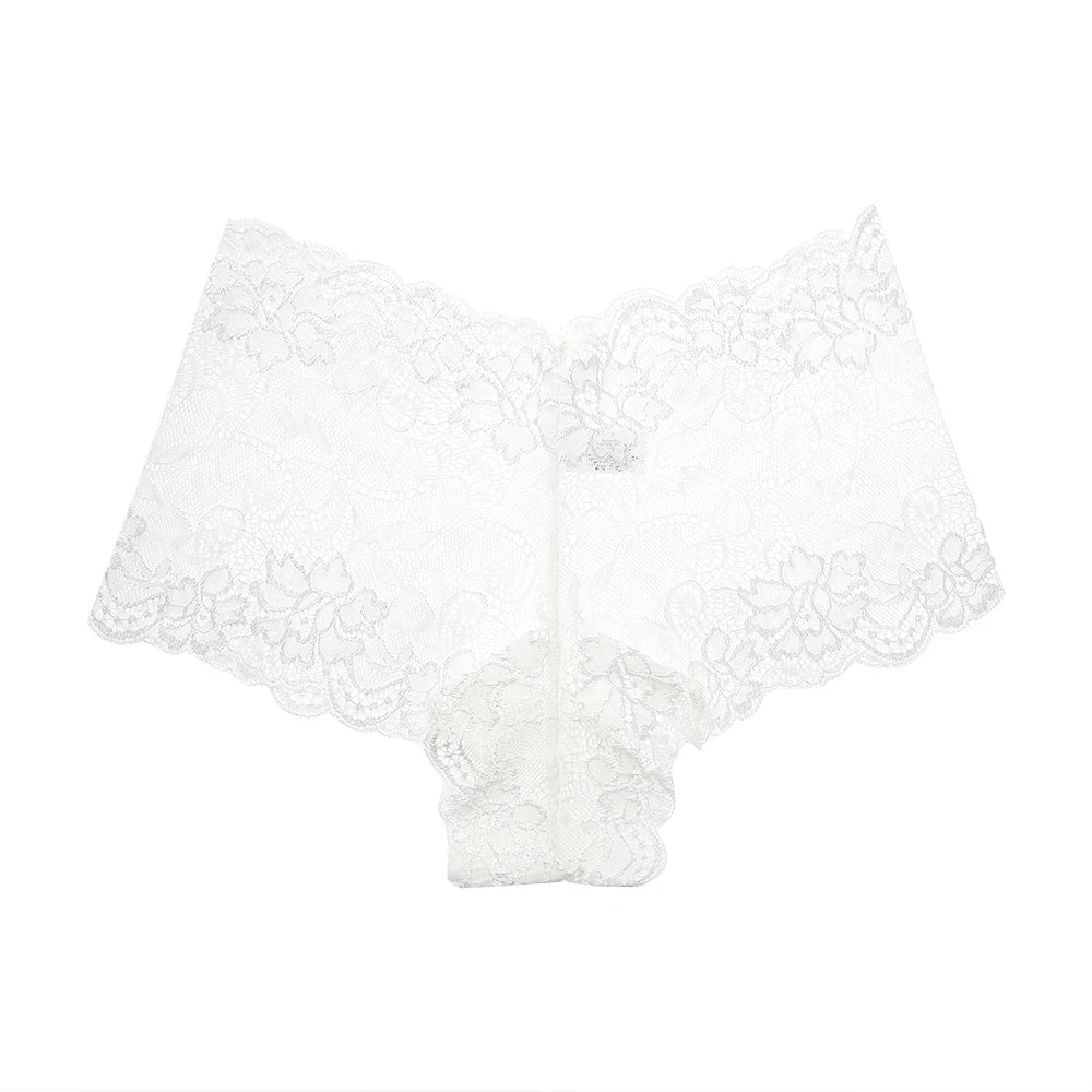 Boxers for Women Transparent Lace Women's Panties Floral Seamless Feamle Underwear Mid-Rise Perpective Boyshorts Sexy Lingerie