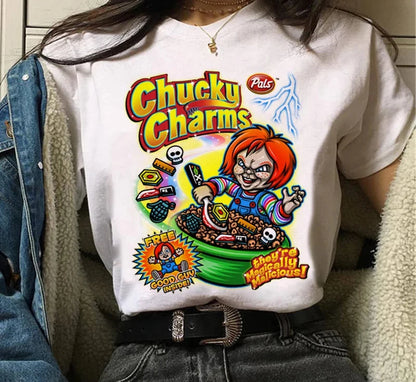 Chucky Graphic Printed T Shirt Chucky Streetwear Fashion Casual Crew Neck Short Sleeve Plus Size T Shirt Women