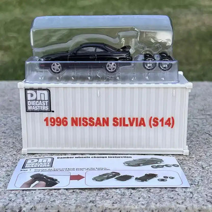 New DM 1:64 container car DieCast Master1999 Nissan Silvia S14 S15 alloy car model in stock Child Collection toy gift