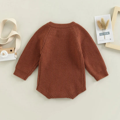 Newborn Infant Baby Girl Boy Knit Sweater Romper Pullover Sweatshirt Fall Winter Baby Clothes Warm Romper Bodysuits