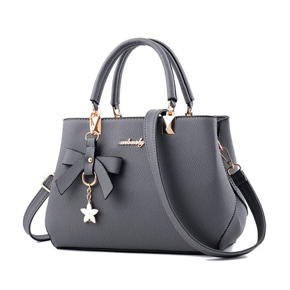 Yogodlns Elegant Women Messenger Bags with flower pendant Office Ladies Totes Pure Handbag for female Crossbody Shoulder Bags