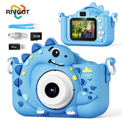 Mini Kids Cameras Cute Digital Children Camera With 32G Card Educational Toys 1080p HD Video Shooting For Baby Birthday Gifts