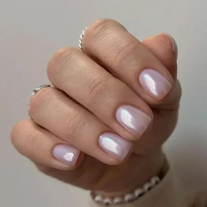 24pcs Black Short Ballet False Nails with Glue French Design Detachable Fake Nails Art Heart Full Cover Press on Nails Tips