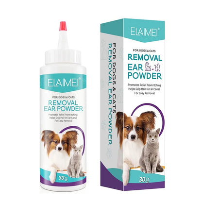 Pet Ear Powder for Dogs and Cats Pet Ear Health Care Easy to Remove Ear Hair