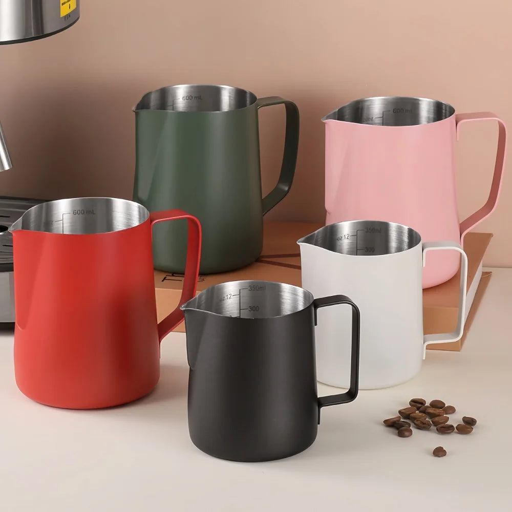 350/600ML Coffee Milk Frothing Pitcher Jug 304 Stainless Steel Precise Scale High Quality Latte