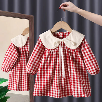 Spring baby girl clothes lace long sleeve dress costume for toddler girl baby birthday kids clothing straight long dresses dress