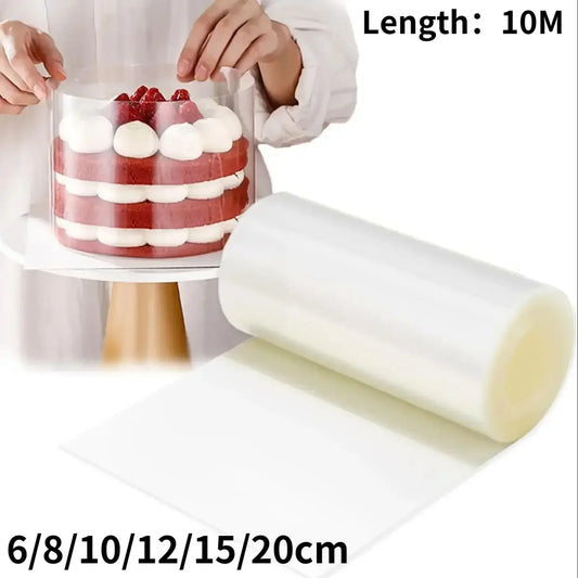 6/8/10/12/15/20cm 10M transparent Cake Collow Roll Mousse  Surround Film for Chocolate   Decoration