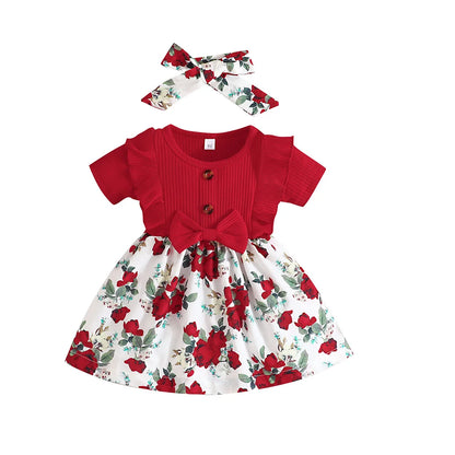 Dress Baby Girl 0-3 Years old Summer Short Sleeve Fashion Cute Floral Kids Princess Dresses For Newborn Baby Girls