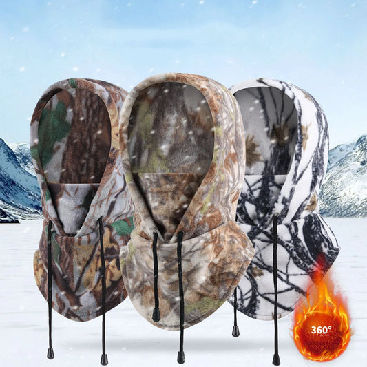 Winter Cycling Men Polar Fleece Warmer Beanies Women Camouflage Full Face Mask Thickened Helmet Liner Sport Ski Balaclava Cap