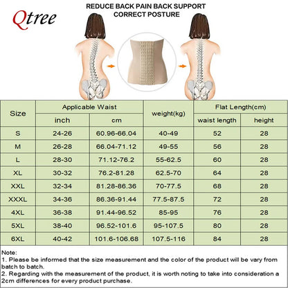 Qtree 6 Hooks Waist Trainer Belt Women Belly Trimmer Body Shaper Corset Firm Tummy Control Strap