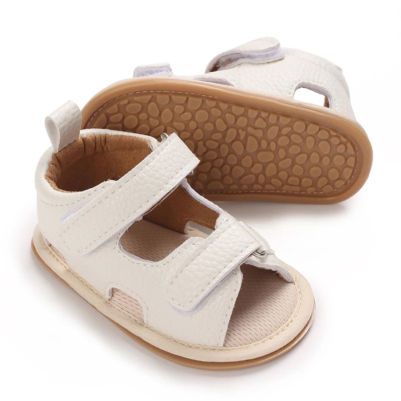 VALEN SINA Summer Baby Sandals Baby Boy Girl PU Leather Shoes Toddler Rubber Sole Flat Anti-slip First Walkers Crib Baby Shoes