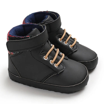 Black Fashion Casual Shoes Newborn Boys And Girls Non Slip First Walkers Infants Toddlers Comfortable Crib Shoes Kids Sneaker