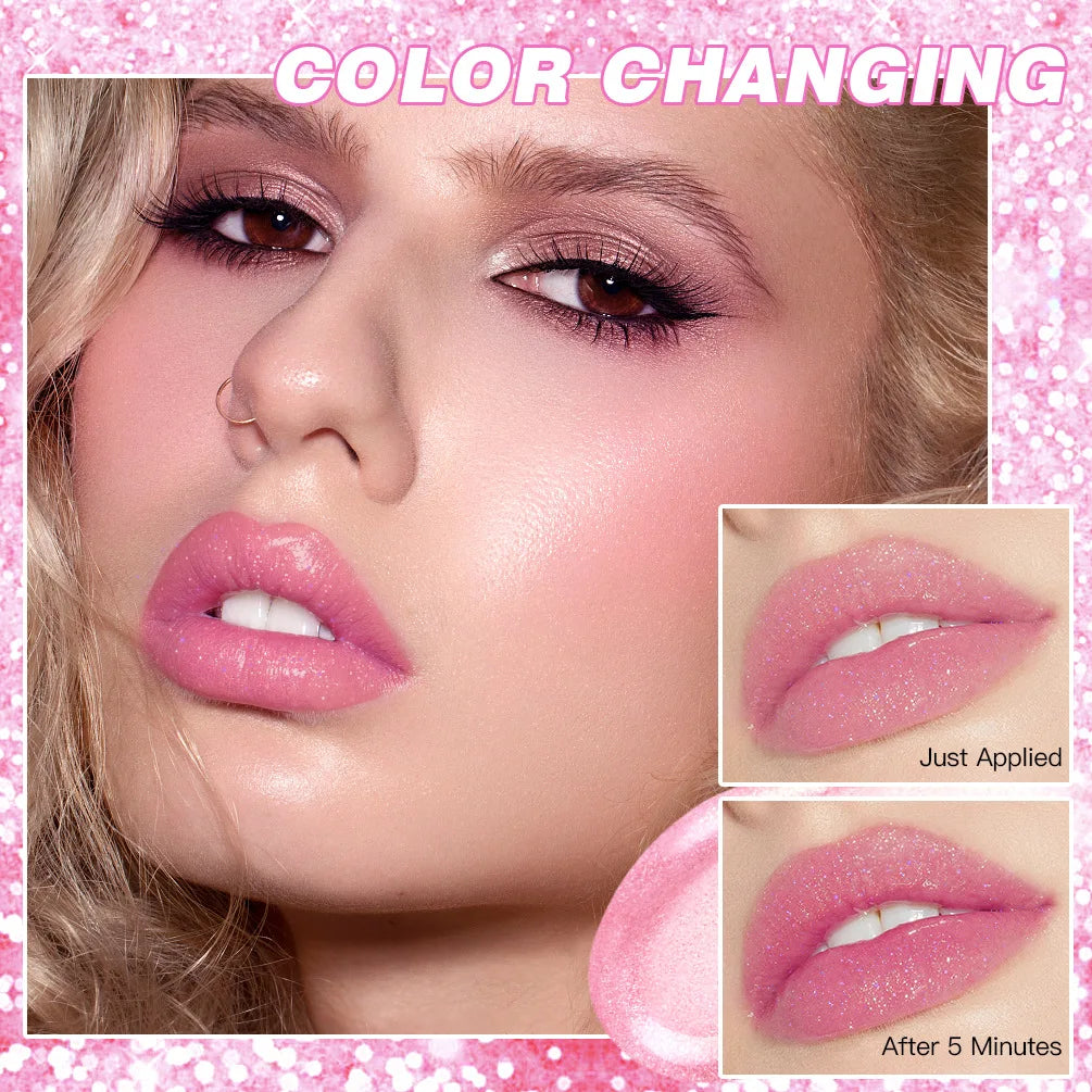 Jelly Lipstick Color Change With Temperature Lip Gloss Long Lasting Moisturizing Lip Balm Glitter Lipstick Cosmetics