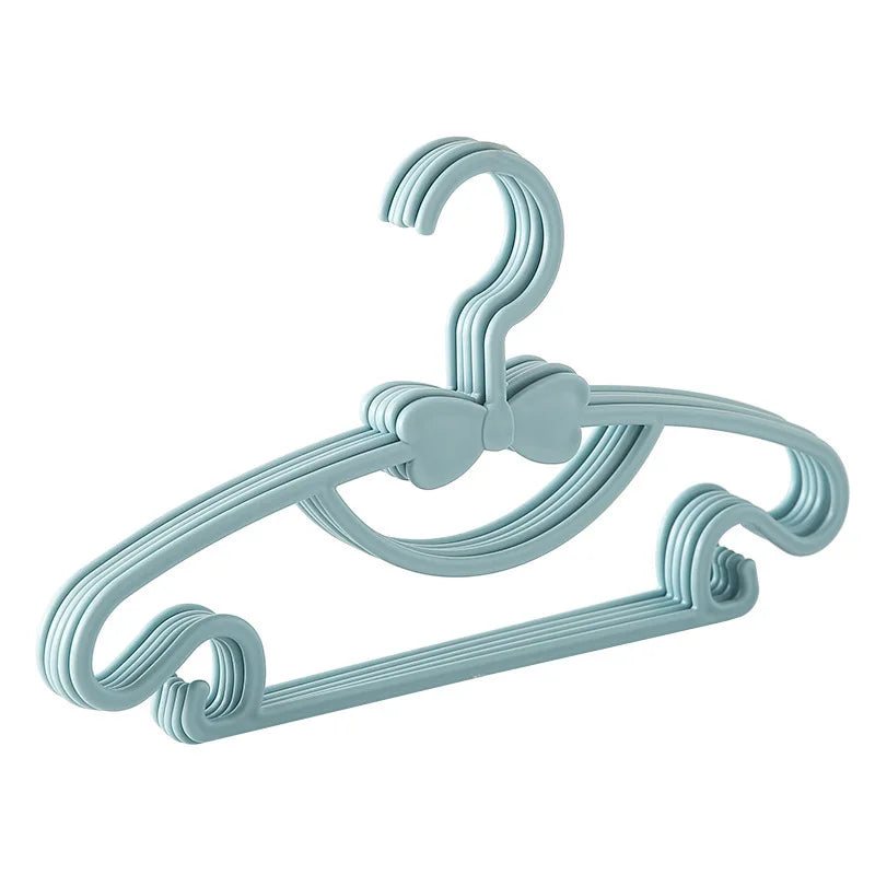 10pcs Portable Kids Clothes Hanger Plastic Display Hangers Household Baby Coat Rack Thickened Bow Coat Hanger Clothing Organizer