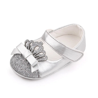 Baby Girl Shoes Cute Crown Soft PU Mary Jane Shoes Anti-slip Sole Spring Summer Sandal for 0-6-12m Baby Girl New Fashion D2553